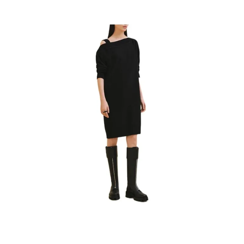HERMES FW24 Long Sleeved Dresses Women's Black-0