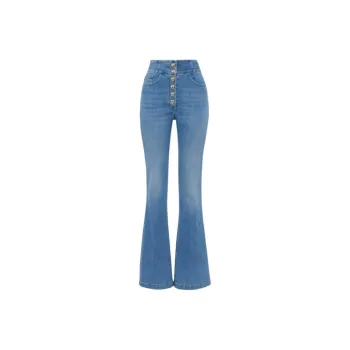 Elisabetta Franchi Button Detailed High Waist Jeans