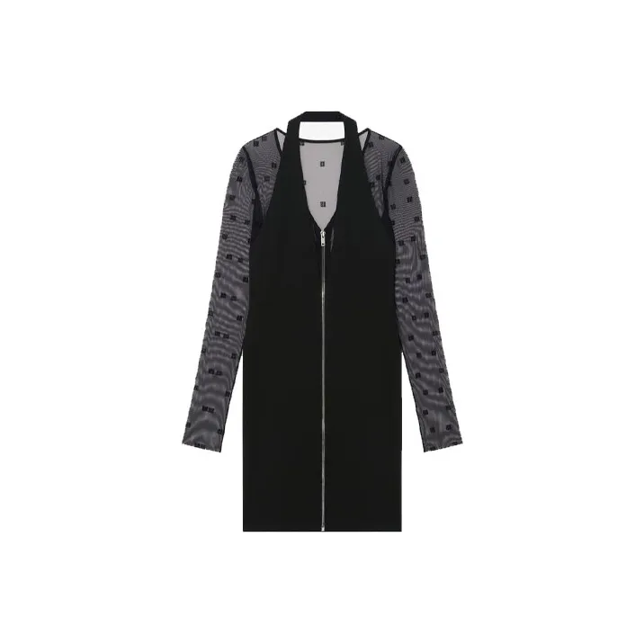 Givenchy Semi Sheer Mini Dress 'Black'-0