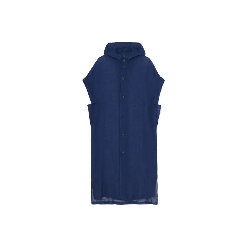 Yohji Yamamoto Short Sleeved Dresses Women's Blue-0