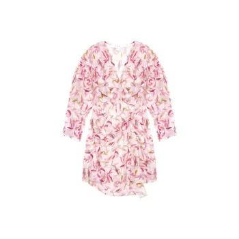 IRO Long-Sleeved Dresses Women's Red Pink Brushwork