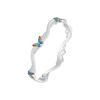 QMYS 999 Fine Silver Bangles Women's