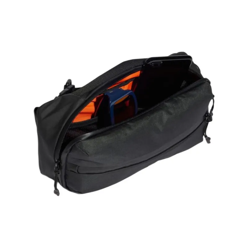 Adidas Polyester Shoulder Bag Regular Unisex Black & Metallic Silver-2