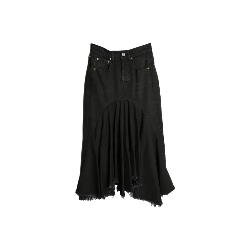 Vetements Denim Midi Skirt Black-0