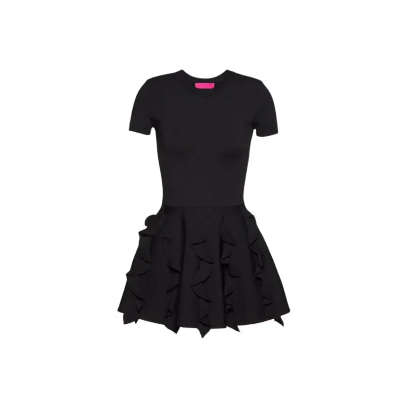 Valentino Short Sleeved Dress Women's Black-0