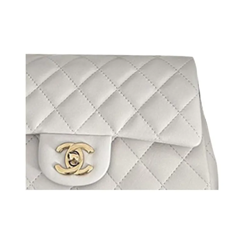 CHANEL Classic Flap CF Sheepskin Flap Bag, Shoulder Bag, Crossbody Bag Mini Women's Light Gray-2