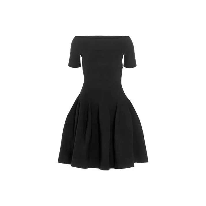 Alexander McQueen Short-Sleeved Dresses Women's Black-0
