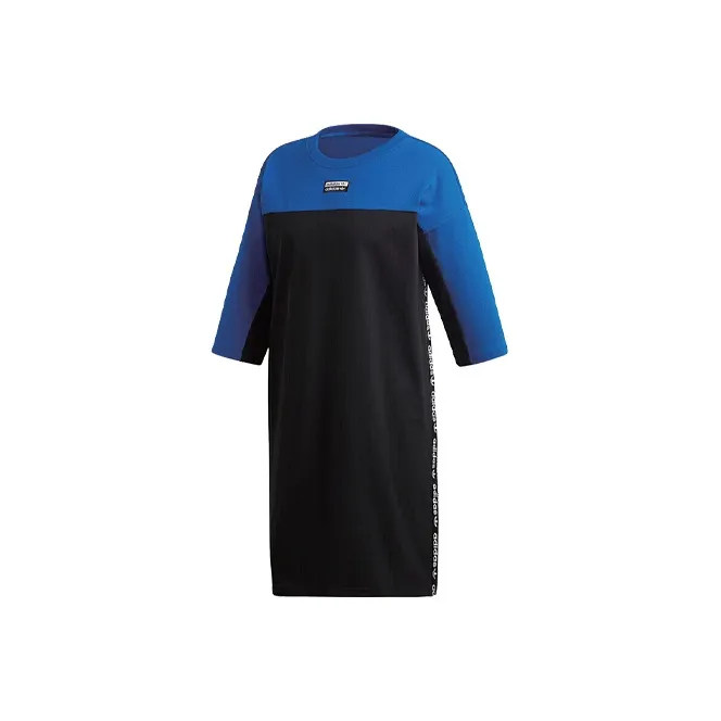 Adidas Originals Short Sleeved Dresses Women's Collegiate Blue-0