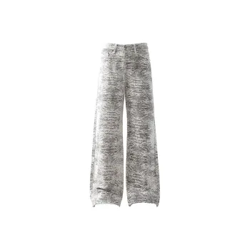 YUZHAOLIN Casual Pants Unisex White Snake Pattern