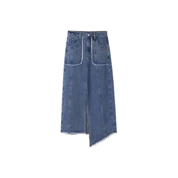 HIPPIEMISS Denim Long Skirts Women's Blue