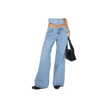 PRINCESS POLLY PEARLISLE BAGGY JEANS Jeans Women's Light Wash