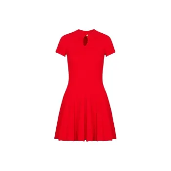 BALMAIN Short-Sleeved Dresses Women's Red