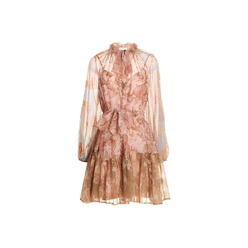 Zimmermann Long Sleeved Dress Women's Multicolor-0