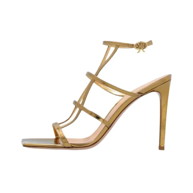 GIANVITO ROSSI Mondry Roman Sandals 11cm Women's Gold-0