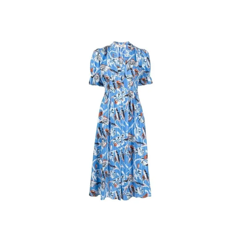 DVF Diane Von Furstenberg Short-Sleeved Dresses Women's Blue-0
