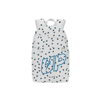 TURN UP Polyester Backpack Unisex Pearl White