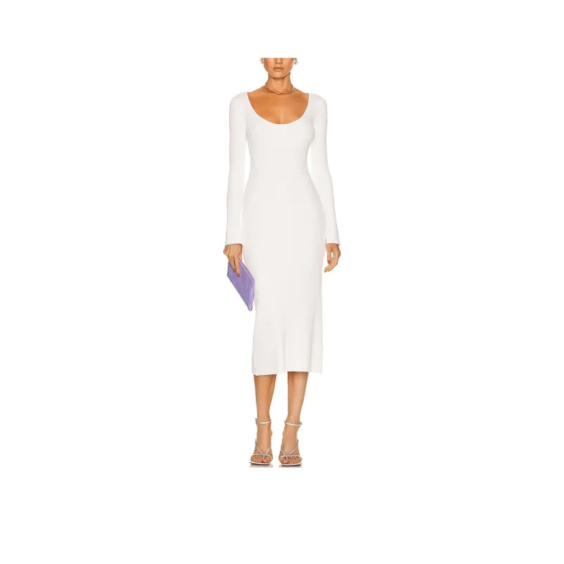 GANNI Long-Sleeved Dresses Women's White-0