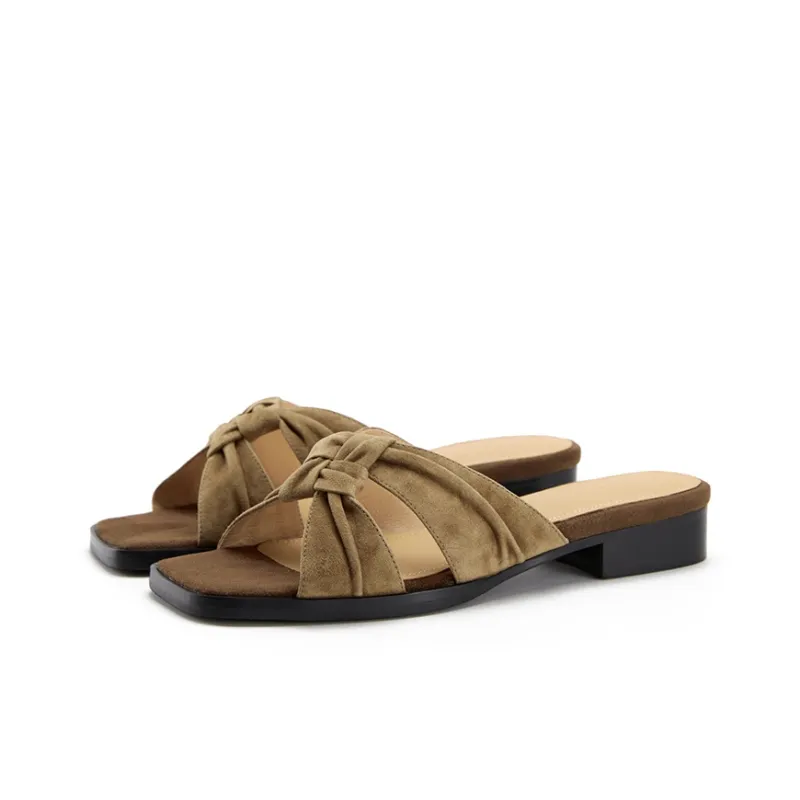 Marie Claire Rubber Sole Slip Resistant Abrasion Resistant Slide Slippers Women's Caramel Brown-1