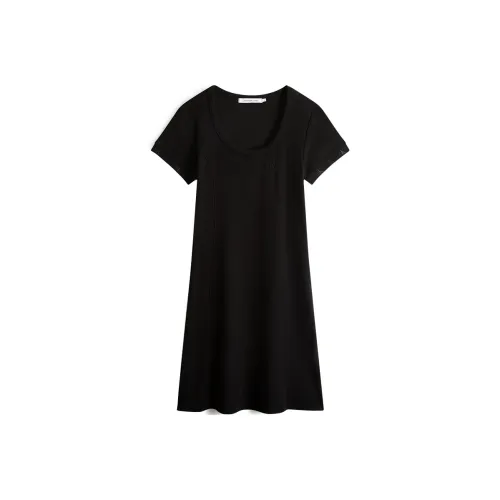 CALVIN KLEIN Slip Dresses Women's Space Black Color