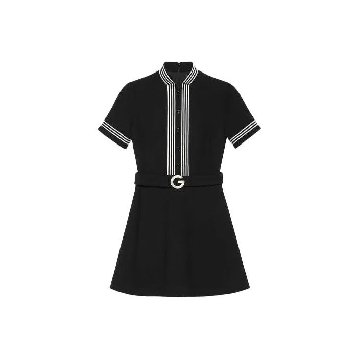 GUCCI Short Sleeved Dresses Women's Black-0