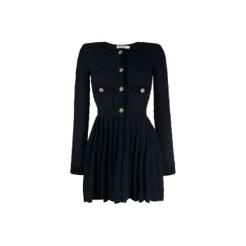 Self portrait Weave knit Pleated Minidress