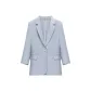 Gray Blue Business Suit Coat