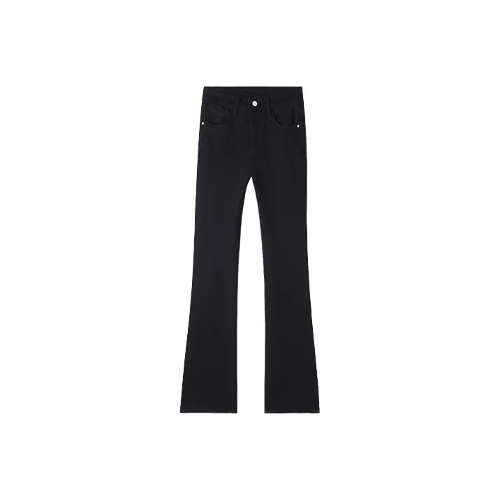 MITUAN Flared Pants Jeans Women's Black-0