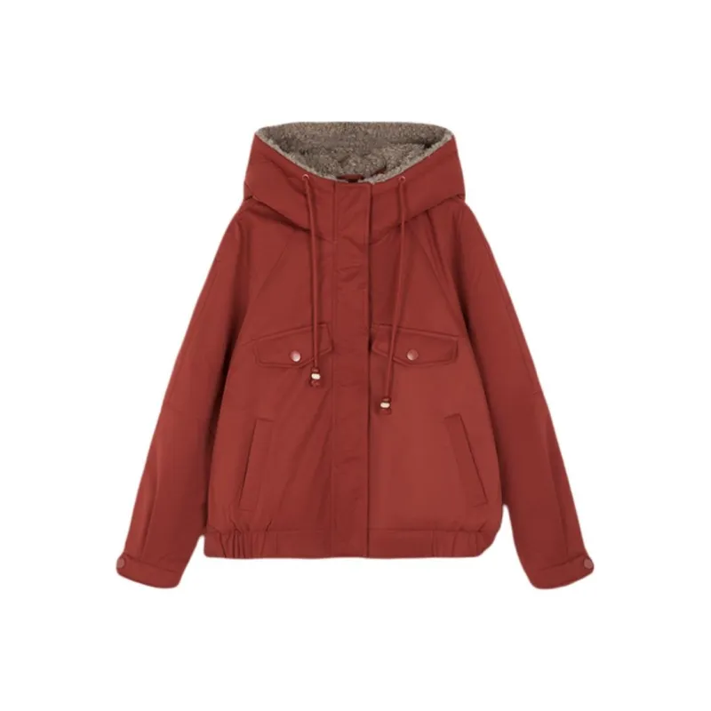 Mo Han Yi Mei Puffer Jacket Women's Orange Red-0