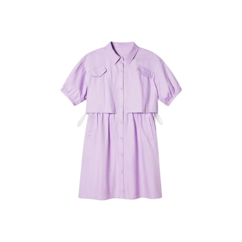 PSALTER Short Sleeved Dress Women's Light Purple-0