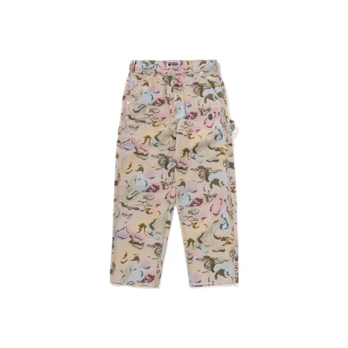 A BATHING APE Art Camo Gobelin Work Pants Blue