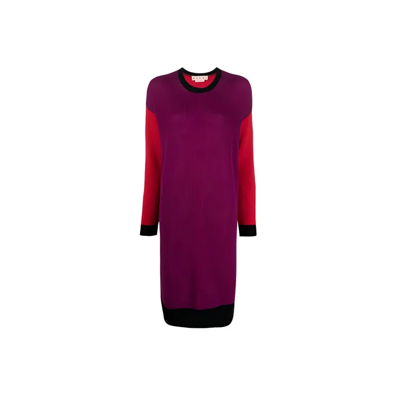 MARNI Long-Sleeved Dresses Women's Red Purple-0
