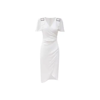AUI Short Sleeved Dress Women's White