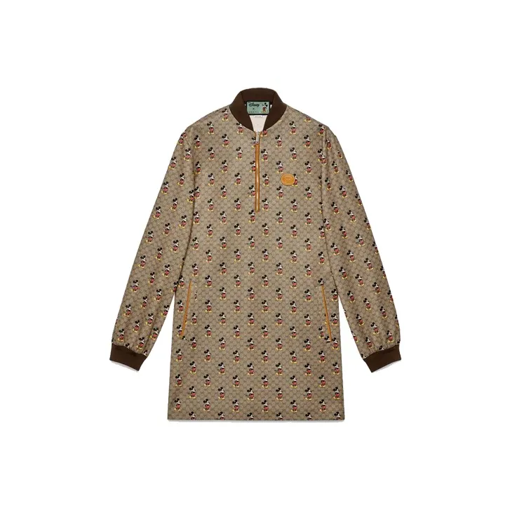 Disney X GUCCI Long-Sleeved Dresses Women's Brown-0