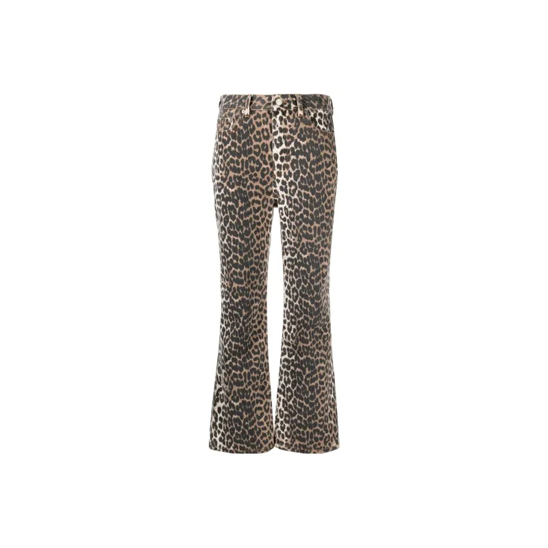 GANNI Leopard Foil Print Jeans-0