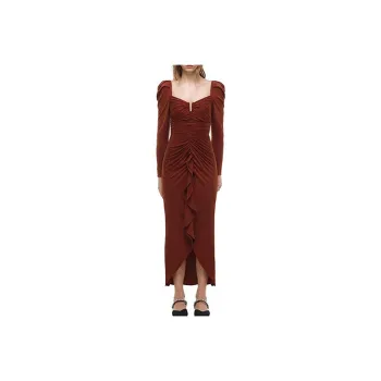 Self portrait Long Sleeved Dress Women's Dark Brown