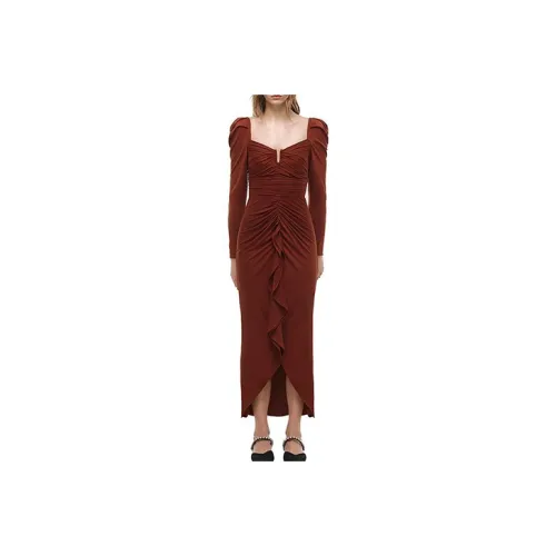 Self portrait Long Sleeved Dress Women's Dark Brown