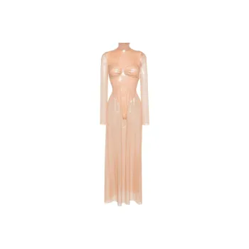DIESEL Lamé Sheer Maxi Dress