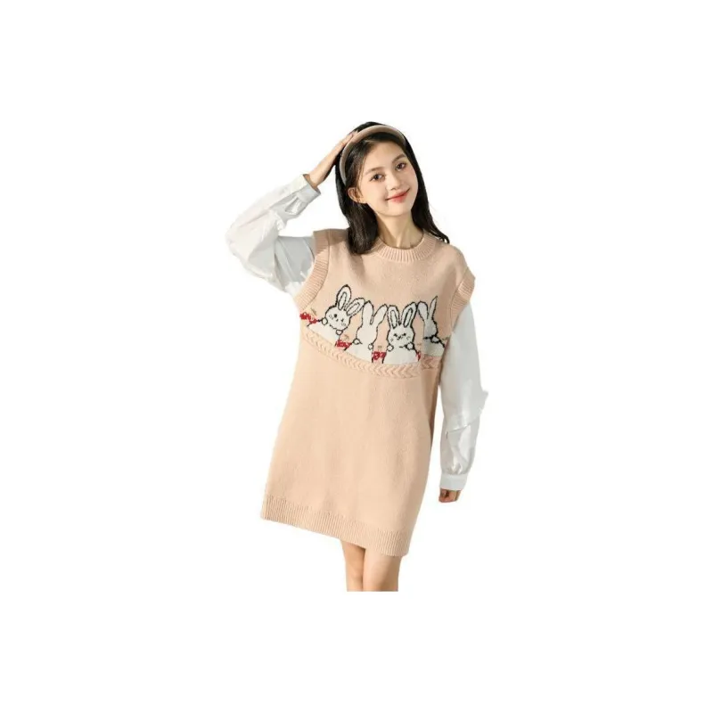 Tonlion Long Sleeved Dresses Women's Apricot-0