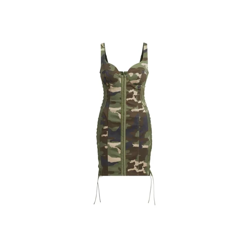 Adidas Ivy Park Twill Mini Dress Aop Camo-0