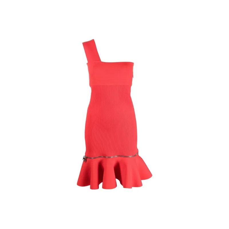 Alexander McQueen One shoulder Ruffle hem Dress-0