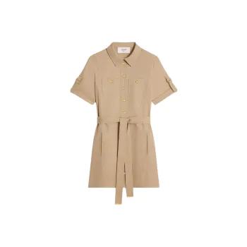 CELINE Trapeze Button Up Mini Dress