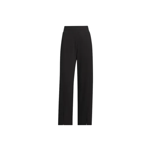 Adidas Lounge Wide Leg Knit Joggers Casual Pants Women's Black