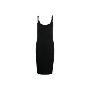 VERSACE La Greca Knitted Midi Dress