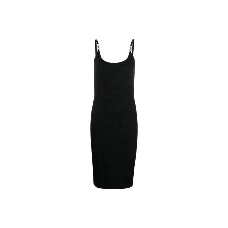 VERSACE La Greca Knitted Midi Dress-0