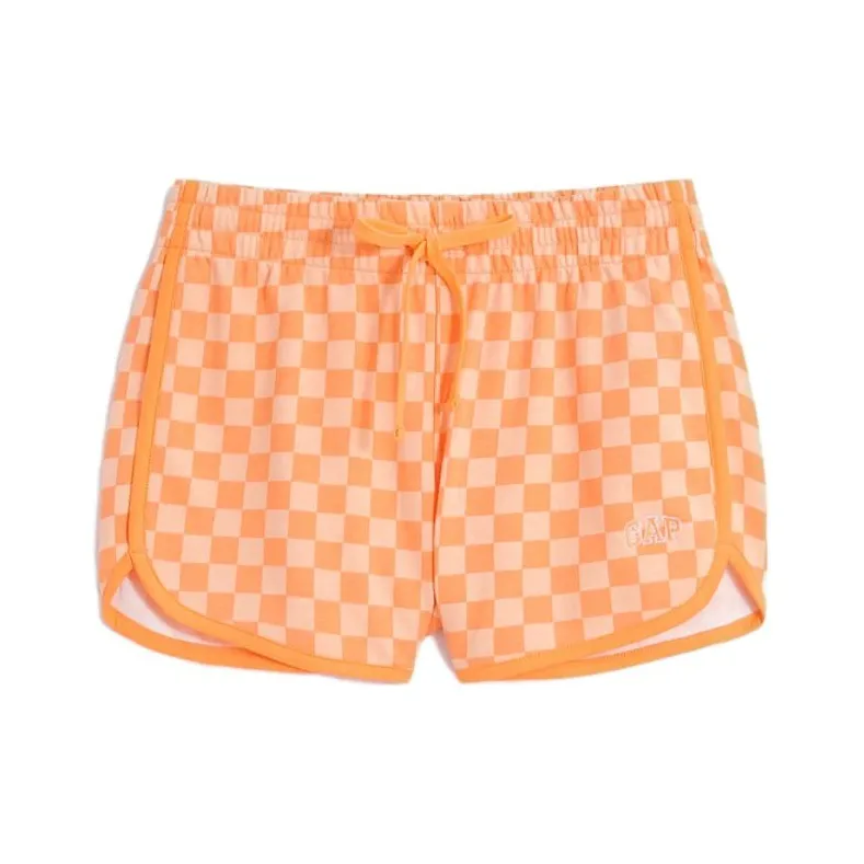 GAP Casual Shorts Women's Orange Checkerboard-0
