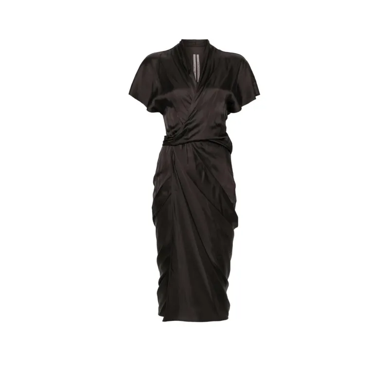 RICK OWENS Tie fastening Satin Wrap Dress-0