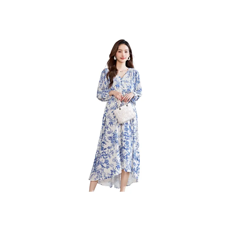 Love Elaine Long Sleeved Dress Women's Blue-0