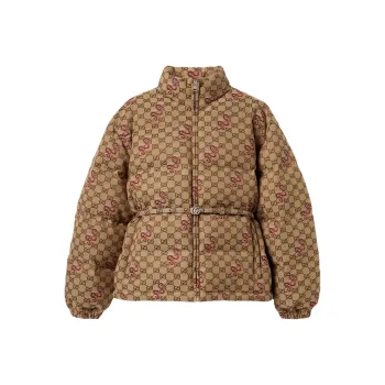 GUCCI SS25 Puffer Jacket Women's Dark Brown