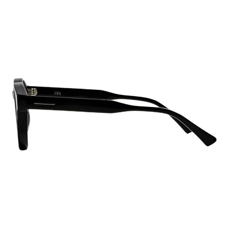 ZARA Acetate Cellulose Triacetate Round Sunglasses Men's Black-2