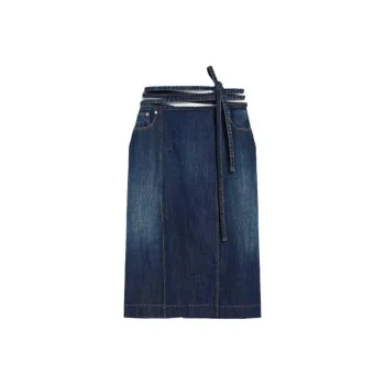 SportMa Denim Long Skirts Women's Dark Blue